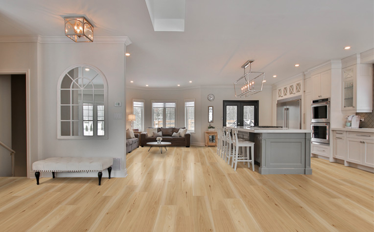 wood look luxury vinyl flooring in kitchen
